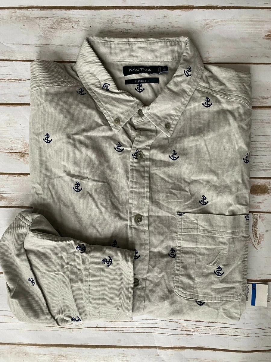 Nautica Men's Corduroy Button-Down Shirt - Classic Fit Long Sleeve Casual Shirt - View #3