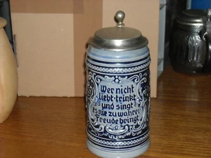 Bierkrug mit Zinndeckel, Flugabwehr Raketen Bataillon 34, FlaRak  Rottenbug./L. - Bild 1 von 2