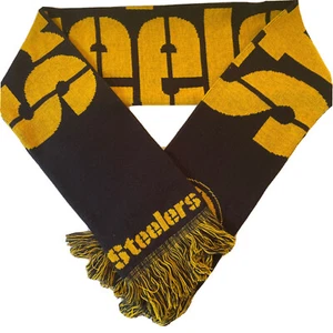 Pittsburgh Steelers NFL Knit Wordmark Licensed Knit Scarf - Picture 1 of 1