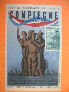 Carte Maximum 1941 N° 474 Prisonniers de guerre Journées du Souvenir Compiègne - Picture 1 of 1