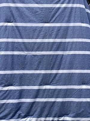 "Edredón Tommy Hilfiger ALGODÓN Azul Blanco Rayas 89x96"" Reversible En muy buena condición" Foto 1 de 4