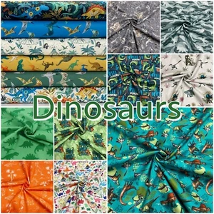 Tela de algodón de dinosaurio mixto volcán jurásico para vestido artesanal de mosaico - Imagen 1 de 56