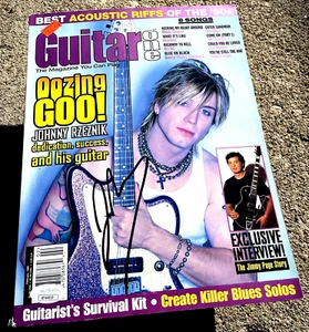 JOHNNY RZEZNIK CHITARRA FIRMATA rivista JSA COA GOO GOO DOLLS - Foto 1 di 2