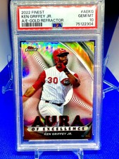 2022 Topps Finest KEN GRIFFEY JR Aura Of Excellence GOLD Refractor  /50 PSA 10