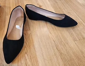A New Day Corinna Black Point Toe Flats Size 8 - Picture 1 of 6