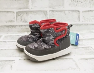 Camo Baby Boots Surprize by Stride Rite Aster Gray Infant Shoes 4M NWT - Picture 1 of 9