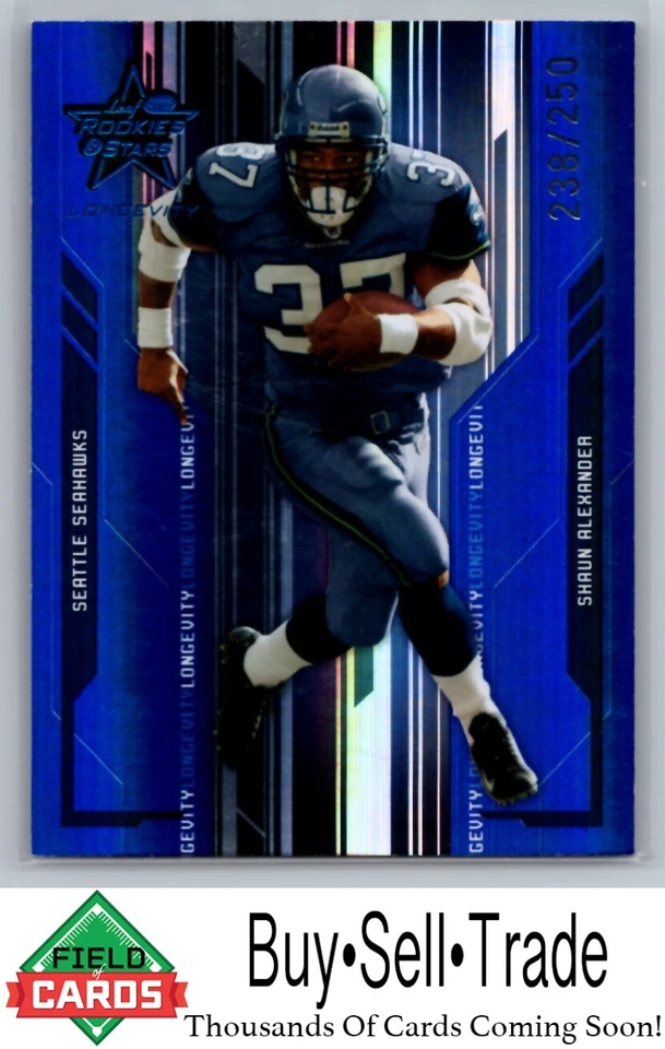 2005 Leaf Rookies & Stars Longevity 85 Shaun Alexander Sapphire /250 - Image 1 of 2
