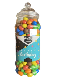 M&Ms Chocolate Peanuts Happy Birthday Novelty Jar Medium 750gm - Picture 1 of 1