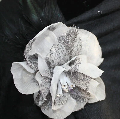 Wholesale Lady Mesh Flower Brooch Clip Pin Bridal Party Hair Holder Headdress - Image 1 of 3