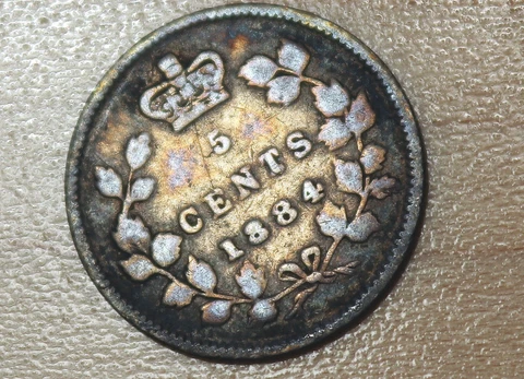 1884 Canada 5 Cents Silver Cover