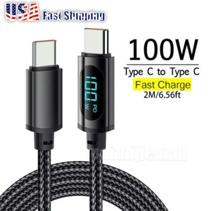 100W Type C to Type C Cable PD Fast Charging Cord Charger with LED Display US - Picture 1 of 5