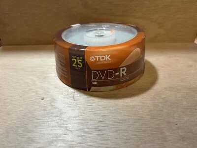 NEW SEALED! TDK DVD-R 4.7GB 120 Minutes 16X Recordable DVD-R 25-Pk. Discontinued - Image 1 of 3