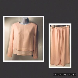 Ildi Marshall Sz 8 Professional Skirt Suit Light Pink Long Sleeve Calf Length - Picture 1 of 12