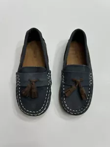 Zara Baby Tassel Loafer Slip On Shoes Blue Suede Brown US Size 8 Toddler EU 25 - Picture 1 of 15