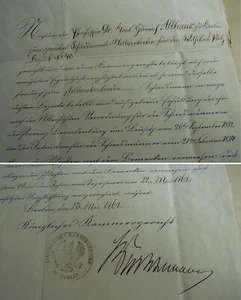 Kammergericht BERLIN: Brief 1862 Schiedsmann-Stellv., Signatur Gustav BÜCHTEMANN - Imagen 1 de 9