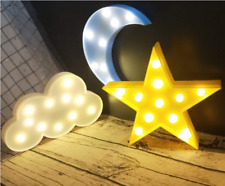Decorative LED Crescent Moon Cloud and Star Night Lights Lamps Marquee Signs