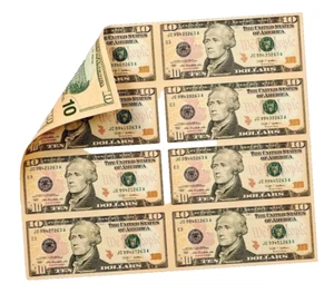 2009 USA $10 UNCUT SHEET OF 8 FACTORY NEW, UNOPENED IN ORIGINAL TAMPER PROOFTAPE - Picture 1 of 2