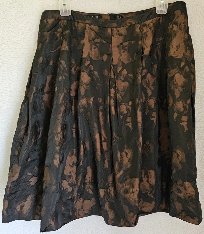 Talbots Womens Skirt Size 14W Brown Black Floral - Image 1 of 4