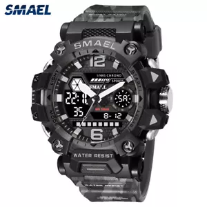 Reloj deportivo SMAEL para hombre militar verde ejército reloj de pulsera para niños cronómetro digital - Imagen 1 de 24