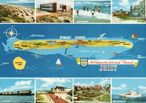 AK Juist, Nordsee, Insel, Mehrbildkarte, Karte 8 Ortsmotive (2797A35) - Bild 1 von 2