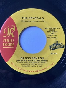 1986 US PRESS THE CRYSTALS 7" 45 DA DOO RON RON / ALL GROWN UP PHILLES COL 3203 - Picture 1 of 1