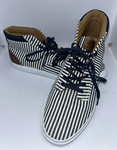 RADII FOOTWEAR Herren hohe Schuhe Größe 11 Basic maritim marineblau weiß gestreift gebraucht, in einwandfreiem Zustand - Bild 1 von 8