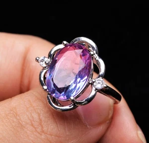 Anillo Ajustable Top Color Natural Sandía Turmalina Cristal Piedras Preciosas - Imagen 1 de 6