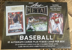 2024 Leaf Metal Baseball Factory Scatola Jumbo Sigillata 10 Autografi - Foto 1 di 1
