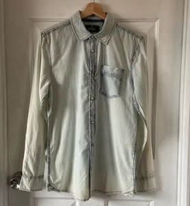 Camisa Buffalo David Bitton Para Hombre Con Botones Pequeña Nueva Con Etiquetas Manga Larga Rodeo Vaquero - Imagen 1 de 13