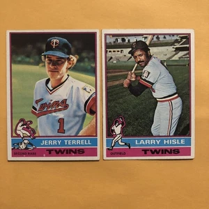 1976 Topps Larry Hisle & Jerry Terrell baseball cards #59 #159 Minnesota Twins - Picture 1 of 2