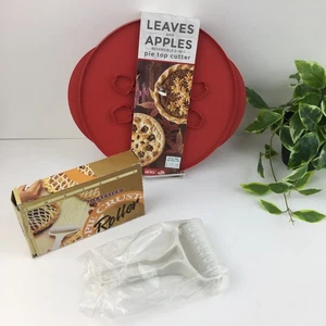 Nordic Ware Pie Crust Cutter Leaves Or Apples & Lattice Pie Crust Roller Vtg - Picture 1 of 2