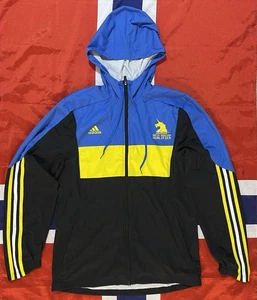 Adidas Boston Marathon Qualifier Hooded Climaproof S Trainingsjacke blau gelb - Bild 1 von 8