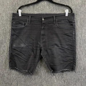 Carhartt WIP Rebel Mens Size 36 Cut Off Shorts Black Denim Mid Rise Zip Fly - Picture 1 of 16
