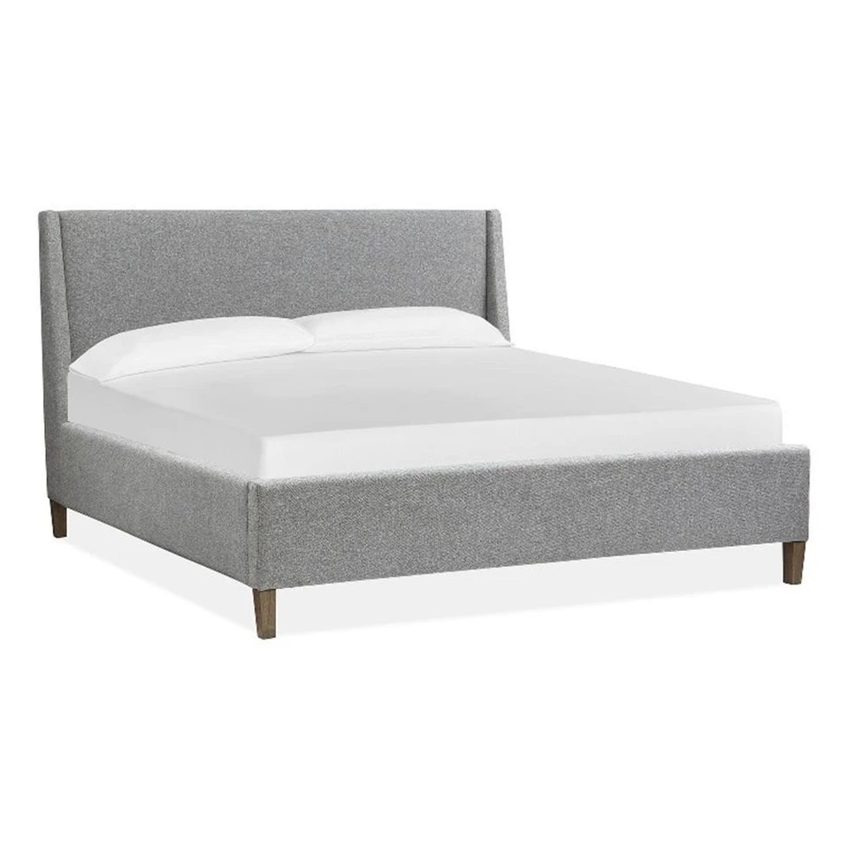 Magnussen Home Lindon Queen Grey Upholstered Island Bed Foto 1 de 1