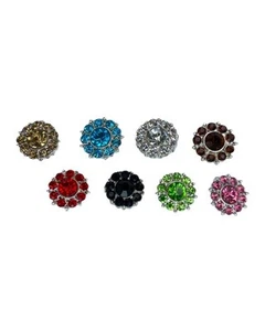 Bottone Gioiello Strass Vetro Metallo Asola Argento Mm 11 Lineato 18 1224 - Imagen 1 de 28