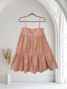 Petal & Pup Women’s Pink Gingham Babydoll Dress Size 4 Lightweight Pockets - Picture 1 of 21