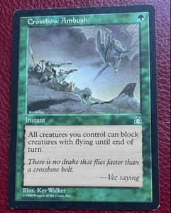 MTG Magic The Gathering Card Crossbow Ambush Instant Green Stronghold 1998 - Picture 1 of 2