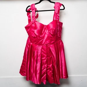 Off The Shoulder Hot Pink Homecoming Short Prom Dress Cocktail Party Sz 18 Plus - Picture 1 of 9