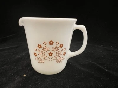 Mid Century Modern Vintage Pyrex Summer Impressions Honey Dew Brown Creamer - Image 1 of 3