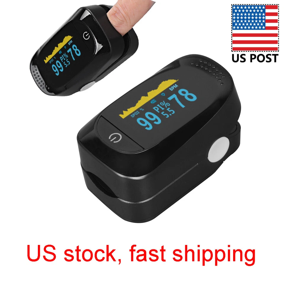 MICMI Pulse Oximeter Fingertip Blood Oxygen SpO2 Monitor PR PI heart rate w/ FDA 510K