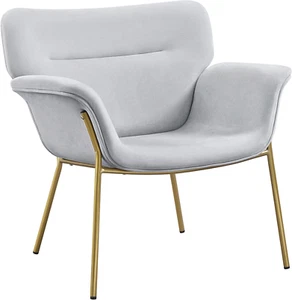 Accent Chair Modern Living Room Chair Velvet Fabric Vanity Chair with Golden Leg - Picture 1 of 8