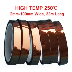 High Temperature Heat Resistant Polyimide Tape 3/5/8/10/15/20/25/30/50/100mm*33m - Picture 1 of 1