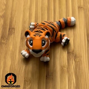 Mini Tigre Naranja Animal Articulado Impreso en 3D - Imagen 1 de 3