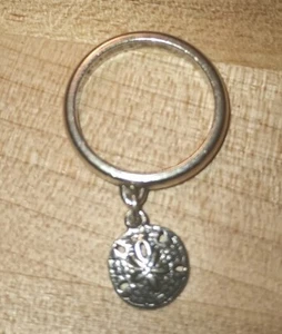 JAMES AVERY Sterling Silver Ring Dangle & SAND DOLLAR Charm Sz #4 Fast Shipping - Picture 1 of 9