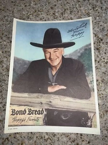 Volantino promozionale Hopalong Cassidy Bond Bread 7 1/4 x 9 3/4" con firma FACSIMILE 540 - Foto 1 di 7