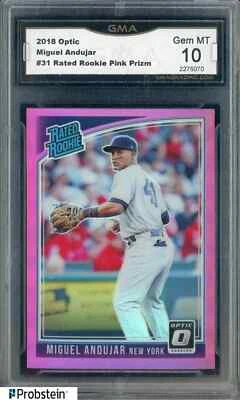 2018 Donruss Optic Pink #31 Miguel Andujar RC Rated Rookie GMA 10 GEM MINT - Image 1 of 2
