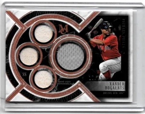 XANDER BOGAERTS 2018 TOPPS MUSEUM TRIPLE JUEGO MURCIÉLAGOS Y CAMISETA USADOS #/75 - Imagen 1 de 1