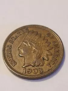 *1903 INDIAN HEAD PENNY CENT, AU DETAILS #Q45 - Bild 1 von 4
