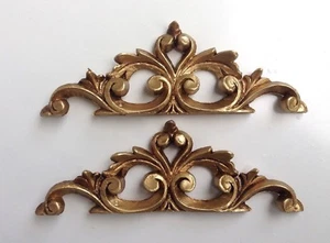 2 x Wanddeko Barock Wandbehang Gold Deko 19x6,5 Wandrelief Deko Antik C1538 - Bild 1 von 12
