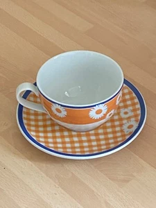 Rosenthal Saint Tropez Pleasures Kaffeetasse und Untertasse Duo orange & weiß - Bild 1 von 7